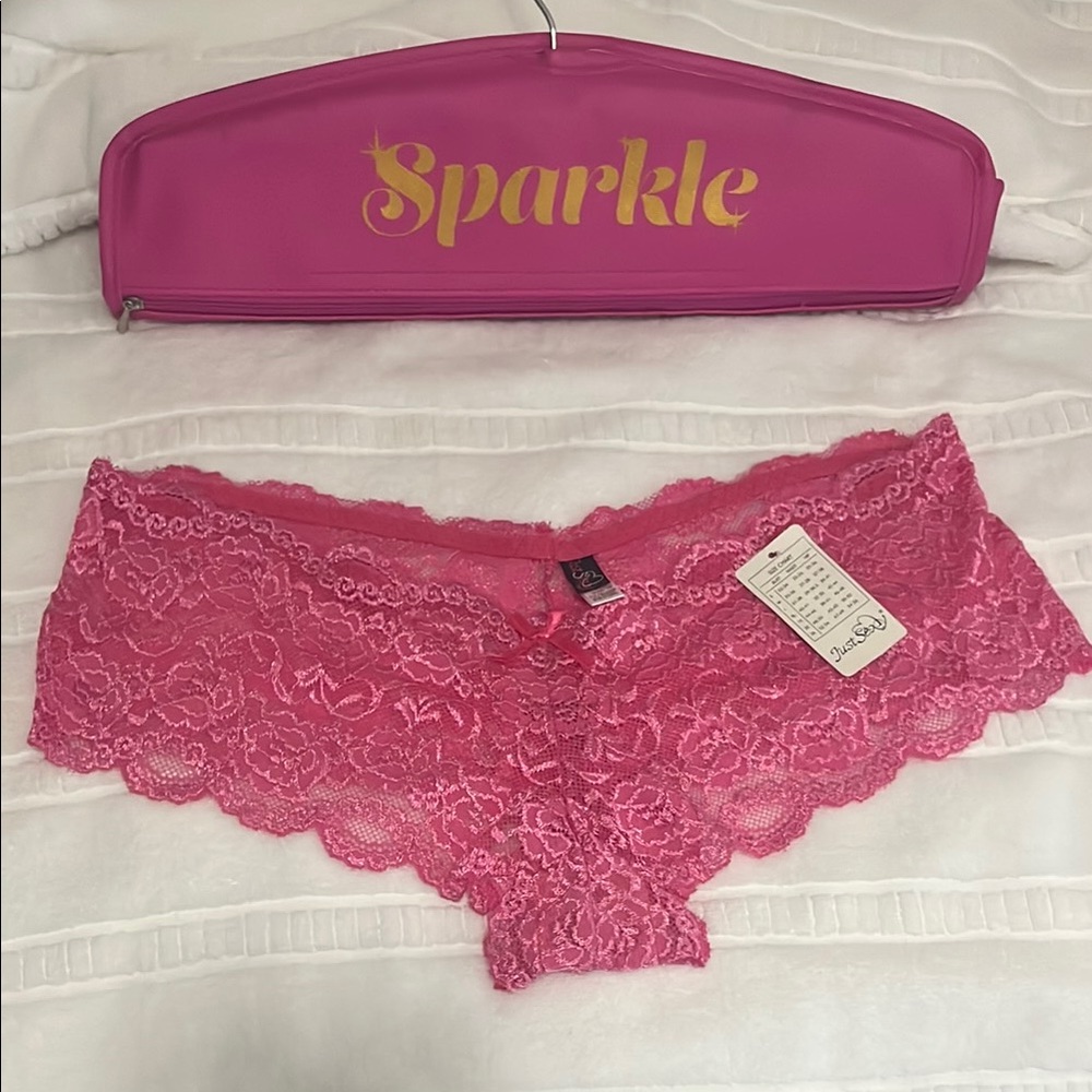 Pink Floral Lace Cheeky Panties